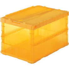 Load image into gallery viewer, TRUSCO thin folding container skeleton 50L with lock lid orange
