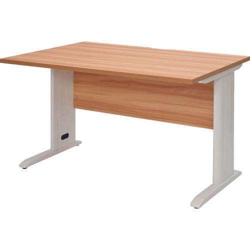 ทรุสโก้ โต๊ะทำงานทรงแบน หน้าท็อปธรรมชาติ x ขาสีขาว ก1200 x ล700 x ส700