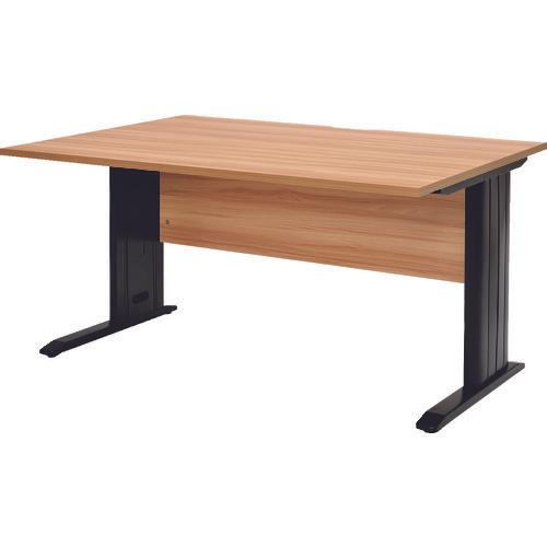 TRUSCO โต๊ะทำงานทรงแบน หน้าท็อปธรรมชาติ x ขาสีดำ ก1400 x ล700 x ส700