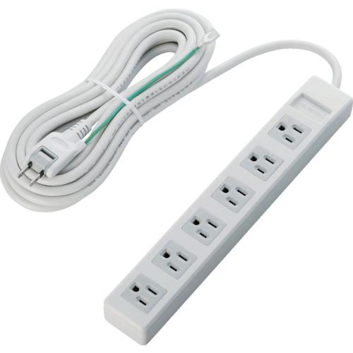 ELECOM RoHs OA tap 3P 6 ปาก 5m ไม่มีแม่เหล็กสีเทา