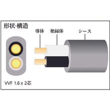 画像をギャラリービューアに読み込む, ＴＲＵＳＣＯ　ＶＶＦ２ｃ×１．６ｍｍ　ＶＡケーブル　５ｍ　オレンジ
