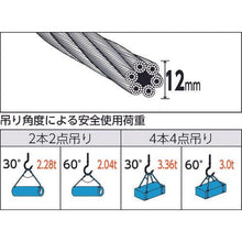 画像をギャラリービューアに読み込む, ＴＲＵＳＣＯ　玉掛けワイヤーロープ　段落し　１２ｍｍＸ１ｍ
