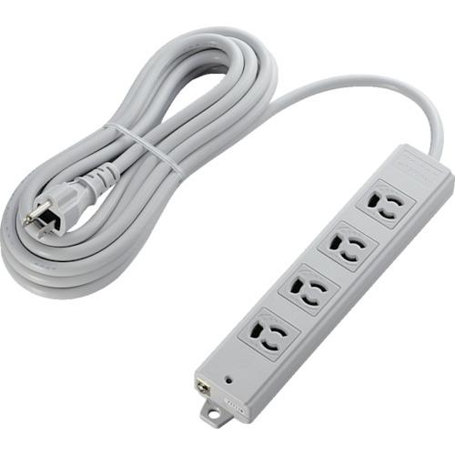 แม่เหล็กยึด 3P ตามมาตรฐาน ELECOM RoHS 4 ช่อง 5.0 ม. สีเทา