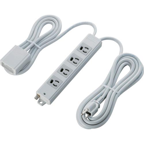 เป็นไปตามมาตรฐาน ELECOM RoHs, รักษา 3P, สวิตช์ 4 ปาก, ตัวป้องกันฟ้าผ่า, 3 ม., สีเทา