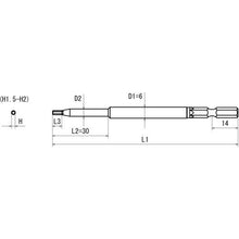 将图像导入到图库查看器中OHMISEIKI六角5槽14插入六角钻头H2全长70阶梯φ4x30

