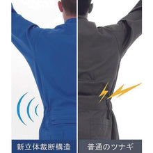画像をギャラリービューアに読み込む, ミドリ安全　ベルデクセル　Ｔ／Ｃ帯電防止ツナギ服　ブルー　Ｌ
