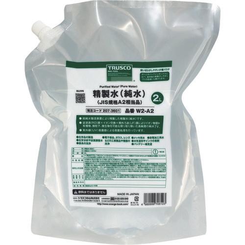 TRUSCO น้ำบริสุทธิ์ (น้ำบริสุทธิ์) 2L ชนิดถุง ผลิตภัณฑ์เทียบเท่ามาตรฐาน IS A1-2