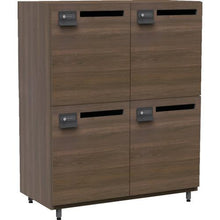 Tải hình ảnh vào trình xem thư viện, Tủ đựng đồ cá nhân bằng gỗ TRUSCO có ổ cắm 2 hàng 2 bậc óc chó cho 4 người
