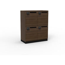 Tải hình ảnh vào trình xem thư viện, Tủ đựng đồ cá nhân bằng gỗ TRUSCO có ổ cắm 2 hàng 2 bậc óc chó cho 4 người
