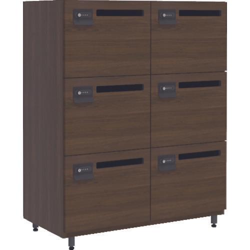 Tủ đựng đồ cá nhân bằng gỗ TRUSCO có ổ cắm 2 hàng 3 tầng óc chó