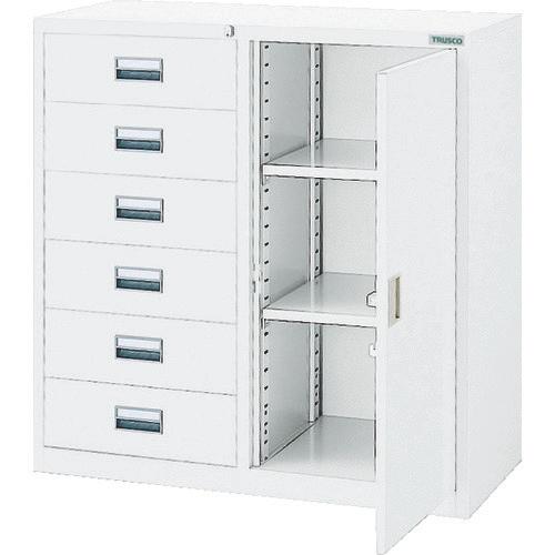 ＴＲＵＳＣＯ　スタンダード書庫（Ｄ４００）コンビ６段片開　８８０ＸＨ８８０　Ｗ色