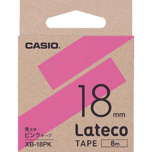 รีฟิลเทป CASIO (ลาเทโก้) 18มม. เทปสีชมพู ตัวอักษรสีดำ