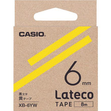 โหลดรูปภาพลงในโปรแกรมดูแกลเลอรี เทปรีฟิวสำหรับ CASIO (ลาเทโก) 6 มม. เทปสีเหลือง ตัวอักษรสีดำ
