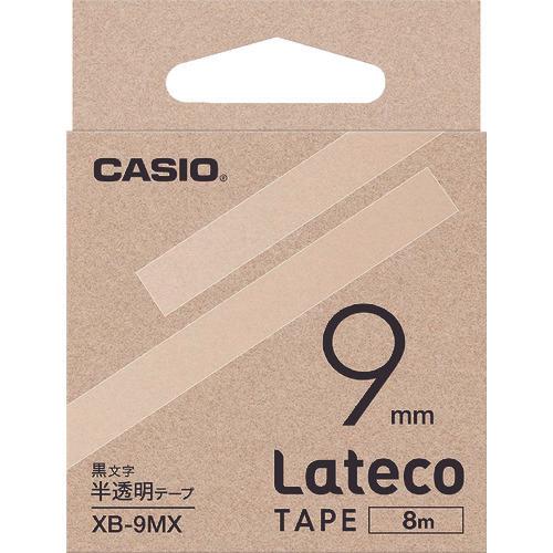 เทปรีฟิวสำหรับ CASIO (ลาเทโก) 9 มม. ตัวอักษรโปร่งแสงสีดำ