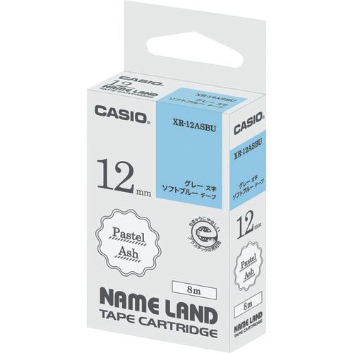 เทปแอชสำหรับ CASIO Nameland สีฟ้าอ่อน ตัวอักษรสีเทา 12 มม