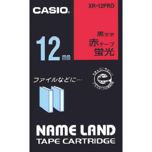 ตัวอักษรสีดำ 12 มม. บนเทปเรืองแสงสีแดงสำหรับแบรนด์ CASIO