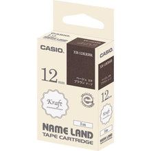 โหลดรูปภาพลงในโปรแกรมดูแกลเลอรี เทปคราฟท์สำหรับ CASIO Nameland สีน้ำตาล ตัวอักษรเบจ 12มม
