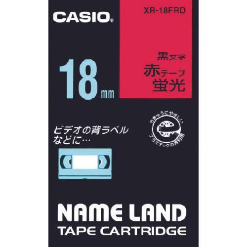 ตัวอักษรสีดำ 18 มม. บนเทปเรืองแสงสีแดงสำหรับแบรนด์ CASIO