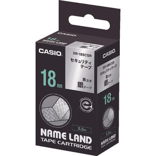 ตลับสำหรับเทป CASIO Nameland 18 มม. สีเงิน/ตัวอักษรสีดำ