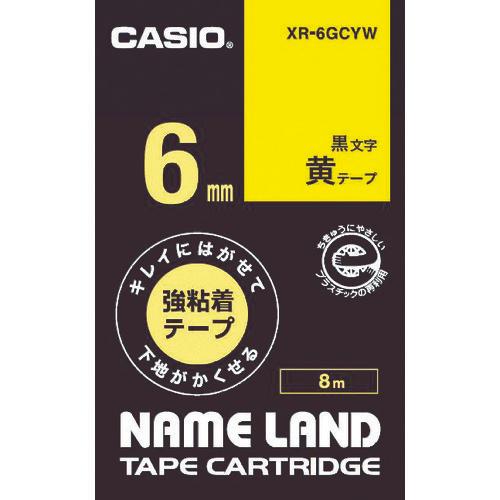 强力粘性可移除黑色字母黄色胶带 6 毫米适用于CASIO名牌