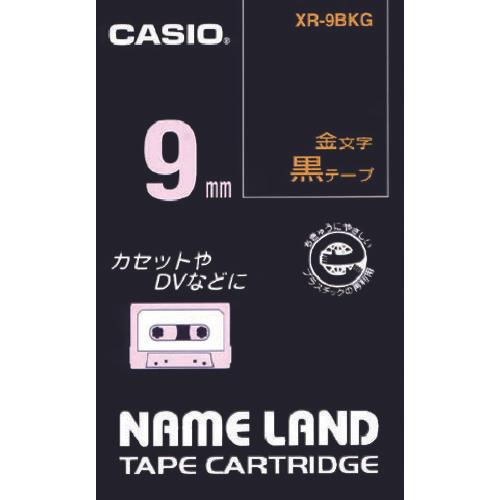 เทปชื่อ CASIO 9มม. เทปดำ/ตัวอักษรทอง