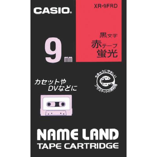 ตัวอักษรสีดำ 9 มม. บนเทปเรืองแสงสีแดงสำหรับแบรนด์ CASIO